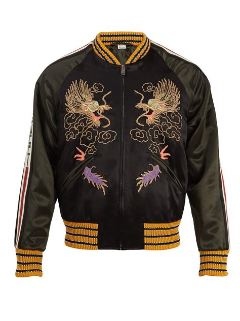 gucci bomber jacket black|Gucci bomber japanese geisha.